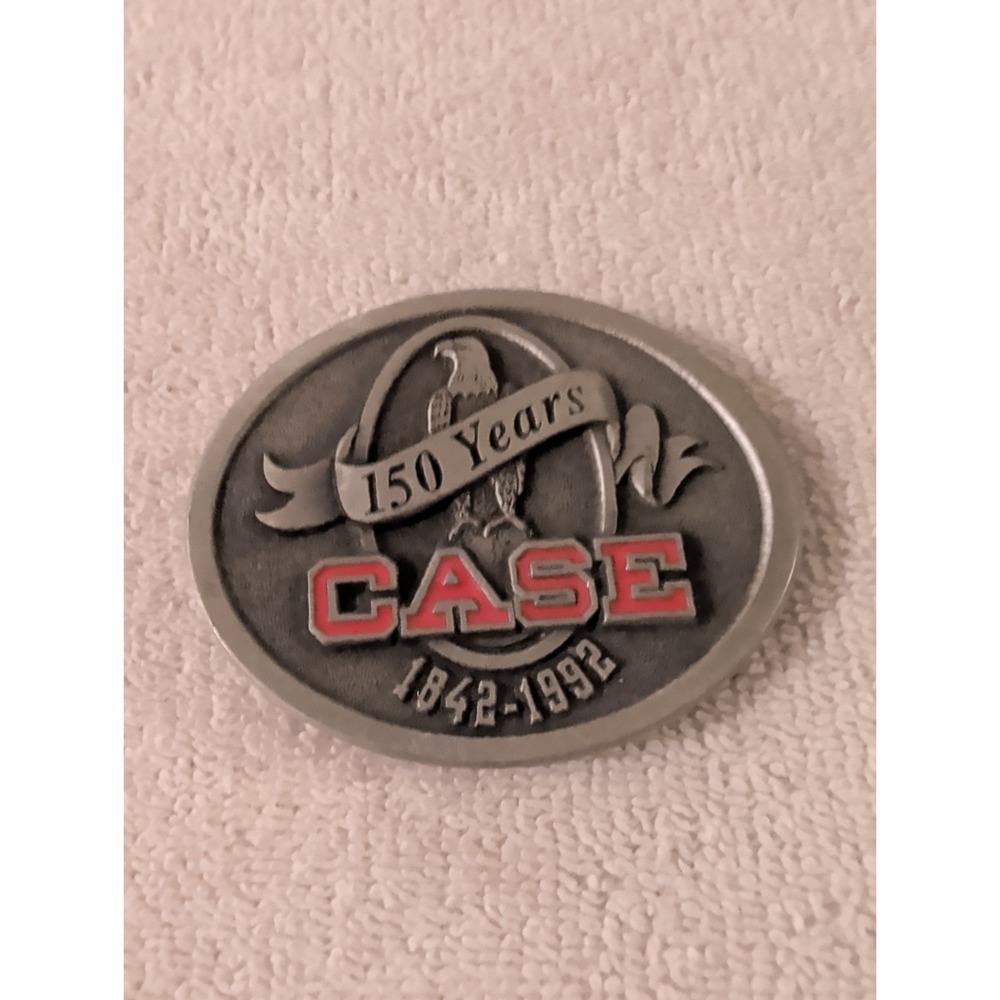 Case Corporation 150 Years 1842-1992 Eagle Logo Pewter Belt Buckle Ltd Ed #3744